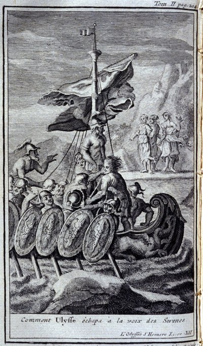 Come Ulisse sfuggì alla voce delle sirene. Illustrazione per il libro XII dell