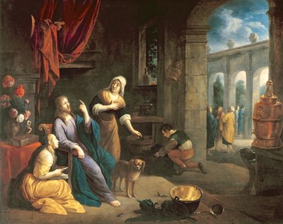 Gesù a casa di Marta e Maria da Flemish School