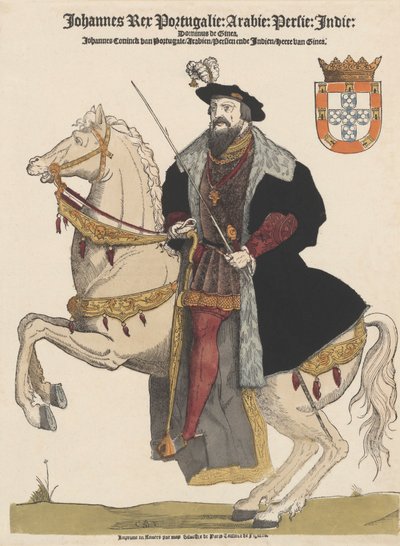 Giovanni III del Portogallo 1502-1557, pub. XVI secolo incisione colorata da Flemish School