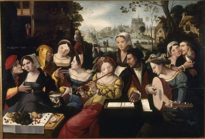 Il figliol prodigo tra le cortigiane, 1530 circa (olio su tavola) da Flemish School