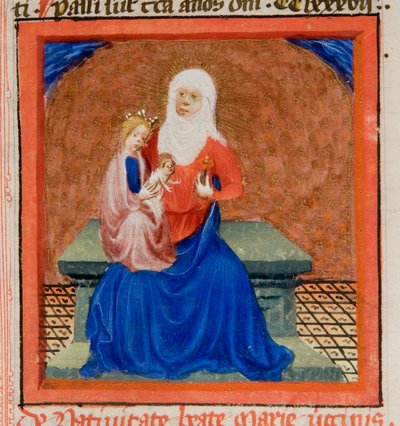 MS GEN 1111, f.169 Natività della Beata Vergine Maria, illustrazione dalla Legenda Aurea di Jacopo da Varagine, c.1405-10 da Flemish School