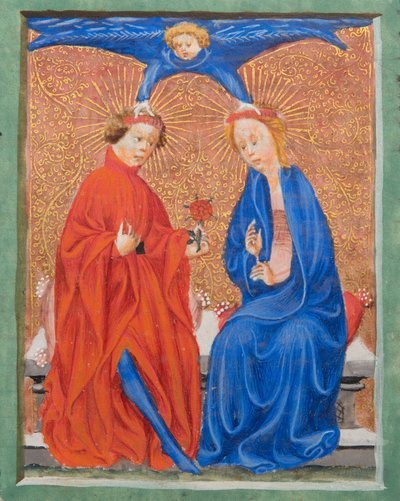 MS Gen1111 f.210 Santa Cecilia e San Valeriano, illustrazione dalla Legenda Aurea di Jacopo da Varazze, c.1405-10 da Flemish School