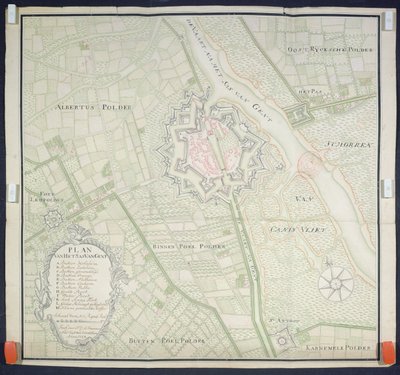 Mappa di Sas de Gant e aree circostanti, 1759 da Flemish School