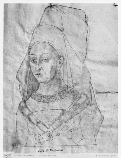 Ms 266 fol.63 Isabella di Borbone, Contessa di Charolais, seconda moglie di Carlo il Temerario, Conte di Charolais e Duca di Borgogna, dal Le Recueil d