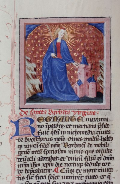 Pagina dal Legenda Aurea, Bruges, c.1400-10 da Flemish School