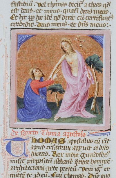 Pagina dal Legenda Aurea, Bruges, c.1400-10 da Flemish School