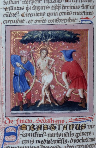 Pagina dal Legenda Aurea, Bruges, c.1400-10 da Flemish School