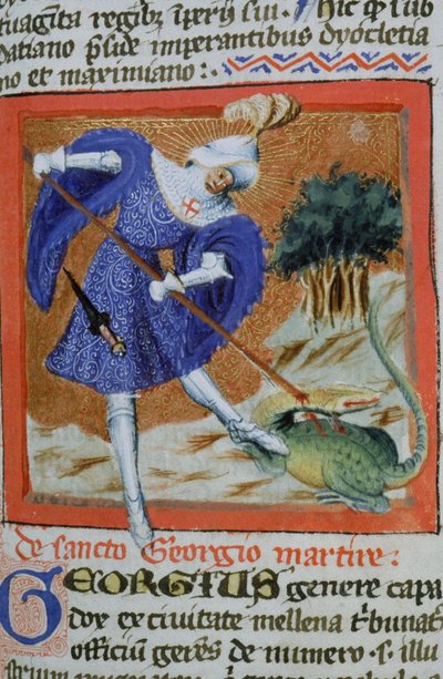 Pagina dal Legenda Aurea, Bruges, c.1400-10 da Flemish School