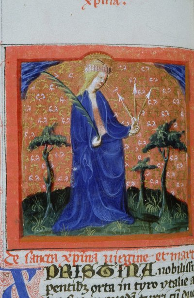 Pagina dal Legenda Aurea, Bruges, c.1400-10 da Flemish School