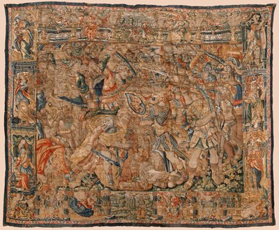Museo parrocchiale di arazzi (Museo Parroquial de Tapices de Pastrana). Arazzo fiammingo. Combattimento tra Alessandro e Dario a Ipso. Bruxelles. Lana e seta. XVI secolo. 510x419cm. da Flemish School