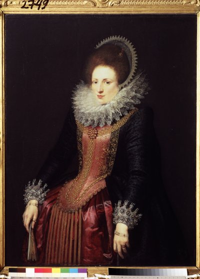 Ritratto di dama con ventaglio da Flemish School