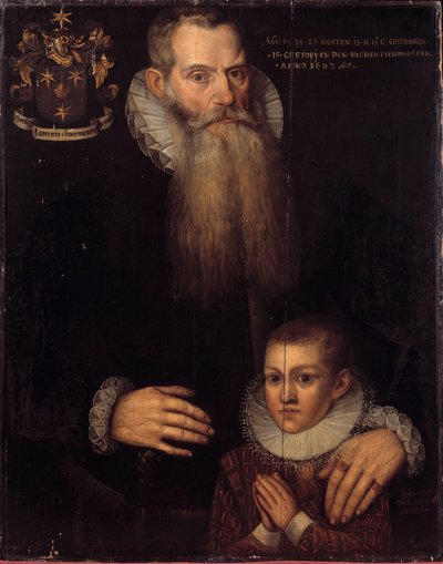 Ritratto di Carlo di Condé (1535-1602) e suo figlio Giovanni nel 1592 Scuola fiamminga del XVII secolo. Versailles, Museo dei castelli di Versailles e Trianon da Flemish School