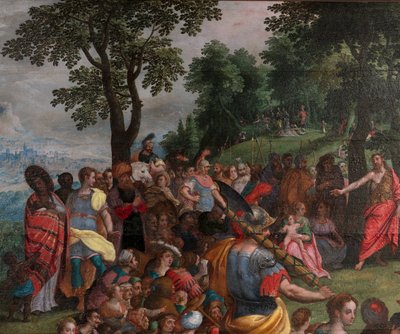 Predicazione di Giovanni nel deserto da Flemish School