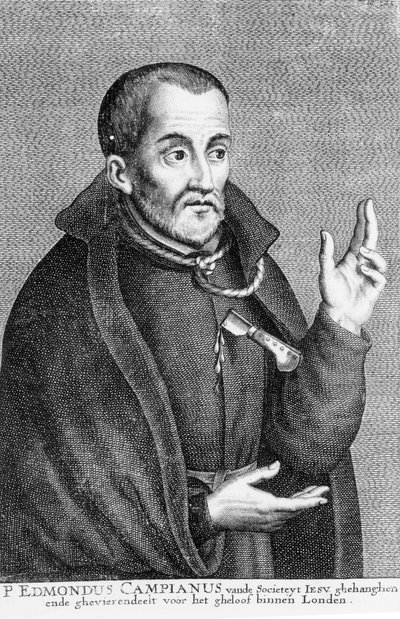 San Edmund Campion, da una stampa di Jacques Neeffs da Flemish School