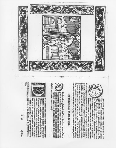 Letto di malato con una vittima di vaiolo, illustrazione da un trattato medico di Paracelso (1493-1541) pub. 1553 da Flemish School