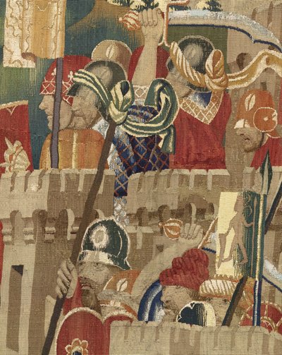 Arazzo che mostra le conquiste del re Alfonso V del Portogallo, Tournai (dettaglio) da Flemish School