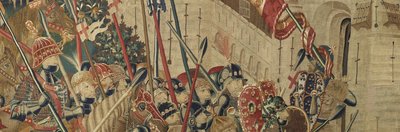 Arazzo che mostra le conquiste del re Alfonso V del Portogallo, Tournai (dettaglio) da Flemish School