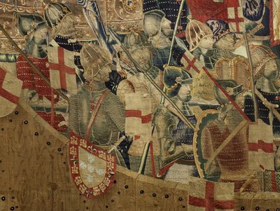 Arazzo che mostra le conquiste del re Alfonso V del Portogallo, Tournai (dettaglio) da Flemish School