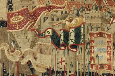 Arazzo che mostra le conquiste del re Alfonso V del Portogallo, Tournai (dettaglio) da Flemish School