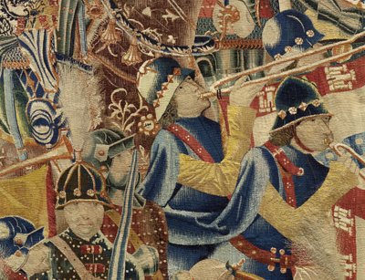 Arazzo che mostra le conquiste del re Alfonso V del Portogallo, Tournai (dettaglio) da Flemish School