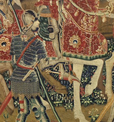 Arazzo che mostra le conquiste del re Alfonso V del Portogallo, Tournai (dettaglio) da Flemish School