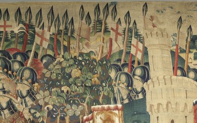 Arazzo che mostra le conquiste del re Alfonso V del Portogallo, Tournai (dettaglio) da Flemish School