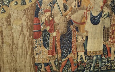 Arazzo che mostra le conquiste del re Alfonso V del Portogallo, Tournai (dettaglio) da Flemish School
