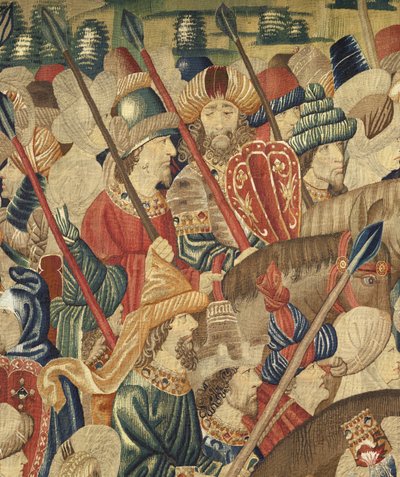 Arazzo che mostra le conquiste del re Alfonso V del Portogallo, Tournai (dettaglio) da Flemish School