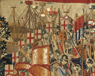 Arazzo che mostra le conquiste del re Alfonso V del Portogallo, Tournai (dettaglio) da Flemish School