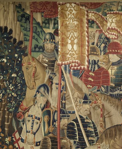 Arazzo che mostra le conquiste del re Alfonso V del Portogallo, Tournai (dettaglio) da Flemish School