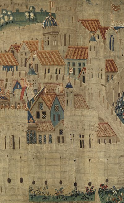 Arazzo che mostra le conquiste del re Alfonso V del Portogallo, Tournai (dettaglio) da Flemish School