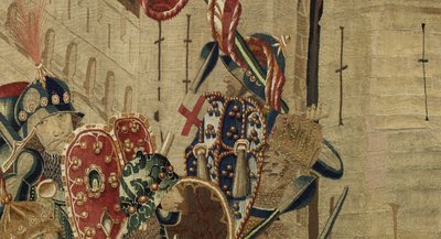Arazzo che mostra le conquiste del re Alfonso V del Portogallo, Tournai (dettaglio) da Flemish School