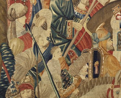 Arazzo che mostra le conquiste del re Alfonso V del Portogallo, Tournai (dettaglio) da Flemish School