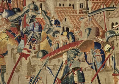 Arazzo che mostra le Conquiste del re Alfonso V del Portogallo (Conquistas de Alfonso V de Portugal), Tournai (dettaglio) da Flemish School