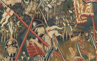 Arazzo che mostra le Conquiste del re Alfonso V del Portogallo (Conquistas de Alfonso V de Portugal), Tournai (dettaglio) da Flemish School
