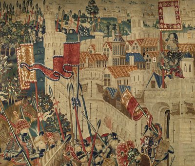 Arazzo che mostra le Conquiste del re Alfonso V del Portogallo (Conquistas de Alfonso V de Portugal), Tournai (dettaglio) da Flemish School