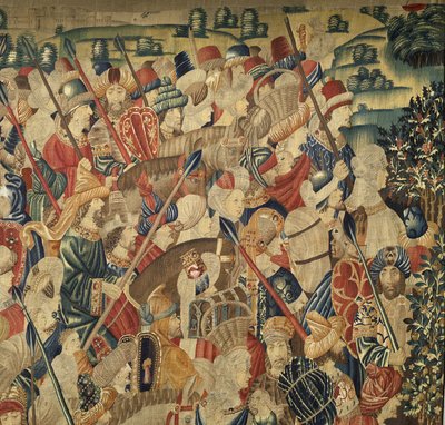 Arazzo che mostra le Conquiste del re Alfonso V del Portogallo (Conquistas de Alfonso V de Portugal), Tournai (dettaglio) da Flemish School