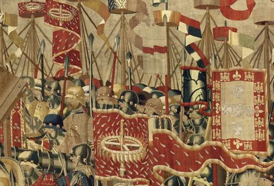 Arazzo che mostra le Conquiste del re Alfonso V del Portogallo (Conquistas de Alfonso V de Portugal), Tournai (dettaglio) da Flemish School