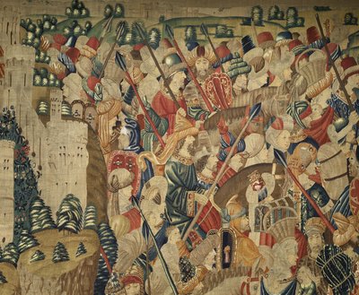 Arazzo che mostra le conquiste del re Alfonso V del Portogallo da Flemish School