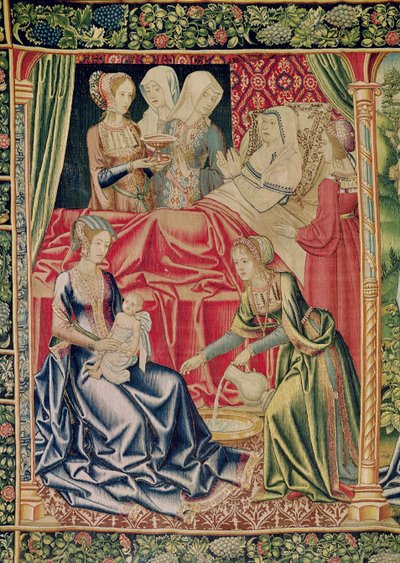 La nascita della Vergine, Officina di Bruxelles, c.1510 da Flemish School