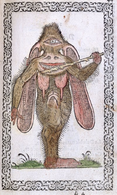 Il ciclope, illustrazione da Omnium fere gentium nostraeque aetatis Nationum Habitus et Effigies di Jean Sluperji, Anversa, 1572 da Flemish School