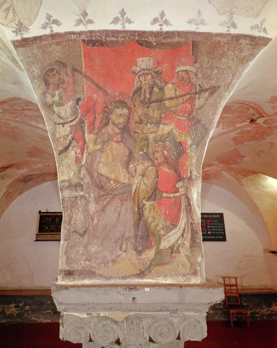 La derisione di Cristo, affresco dalla cripta da Flemish School