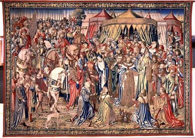 La Presentazione delle Insegne Reali, Arazzo di Davide e Betsabea, c.1510-15 da Flemish School