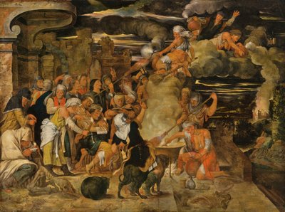 Il sabba delle streghe (olio su tavola) da Flemish School