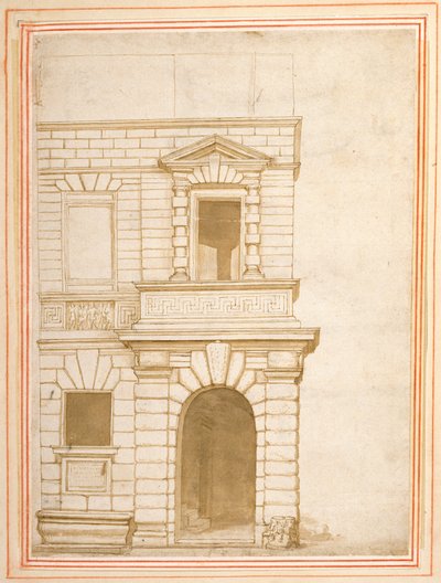 La facciata della casa di Giulio Romano a Roma da Flemish School