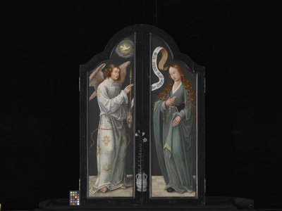 Trittico con la Vergine e il Bambino, Santa Barbara e Santa Caterina da Flemish School