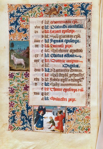 V.25-3 Fol.12v Il mese di dicembre da Flemish School