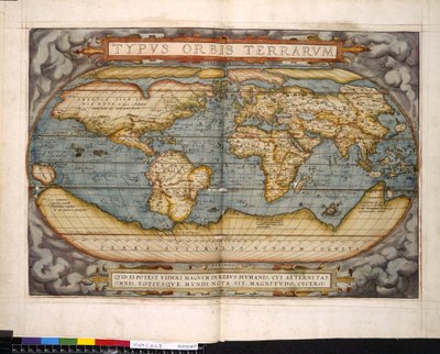 Mappa del mondo, Theatrum Orbis Terrarum, di Abraham Ortelius da Flemish School
