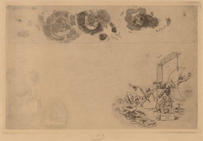 Confine belga, biglietto di disordine Frontiere de Belgique. Billet à Désordre, 1871 da Félicien Rops