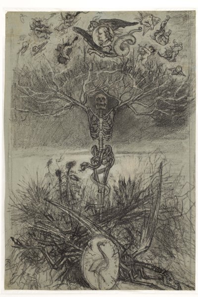 Olandese: Disegno finale per il frontespizio di Les Epaves di Charles Baudelaire da Félicien Rops